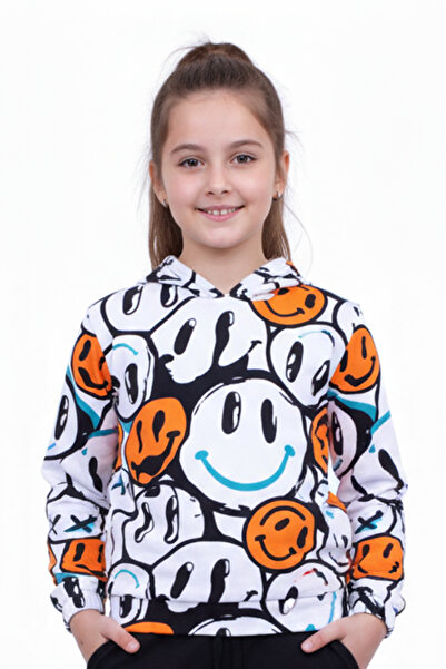 FYK KİDS Hooded Patterned Girls' Sweatshirt