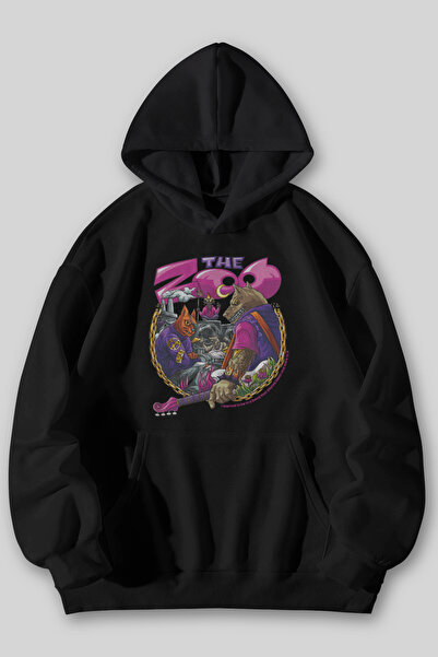 Harmandar Hanorac cu glugă unisex cu buzunar cangur, cu imprimeu Animal Band