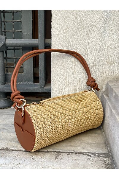 nura Tan Women's Cylinder Model Hand and Shoulder Bag