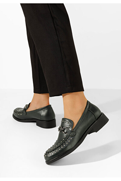 B T Shoes Zelené dámské mokasíny Seyla