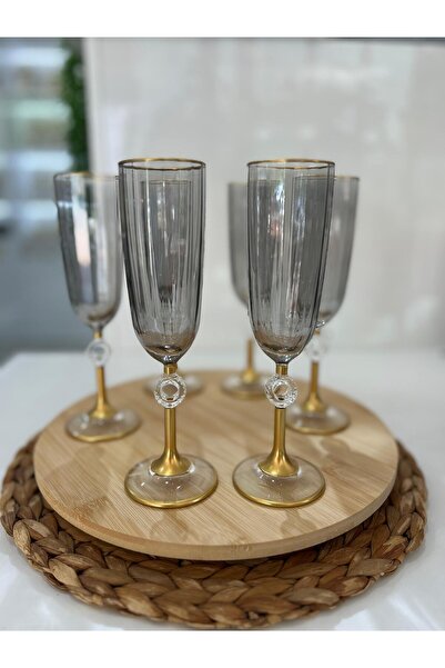 Paşabahçe Smoked Color Footed Coffee Side Glass