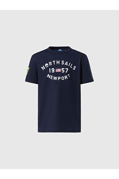 North Sails Bisiklet Yaka Baskılı Pamuk Tişört