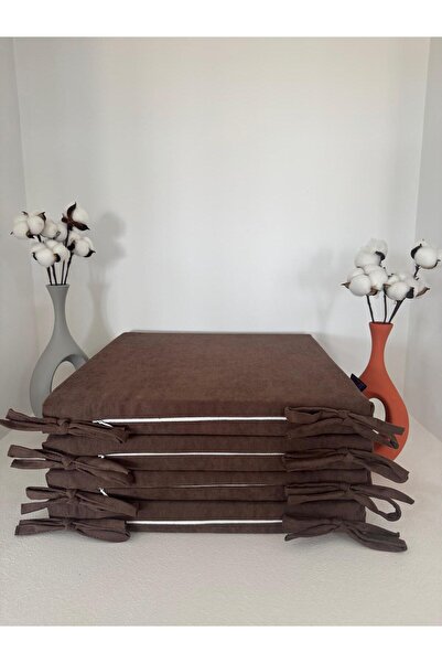 Bykutlay 40CMX40CM+4CM 4'LÜ SÜNGERLİ SANDALYE MİNDERİ ÇIKARILABİLİR KILIF BAĞCIKLI