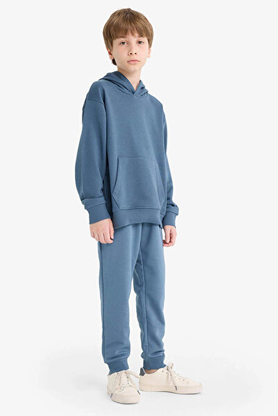 DeFacto K8852 İndigo Erkek Çocuk Beli Lastikli Okul Jogger Eşofman Altı
