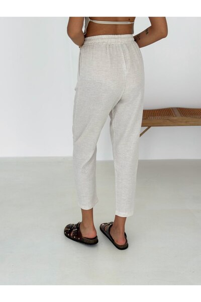 PUCKA FASHION Pucka Hiri Linen Pocket High Waist Comfortable Carrot Pants