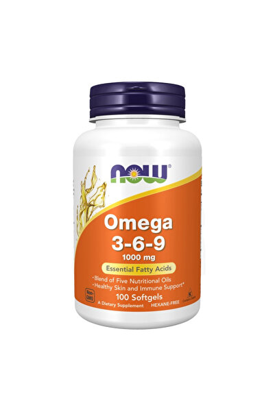 Now Foods Omega 3 6 9, 100 Softgels, 1000 mg, Blend of Five Nutritional Oils.