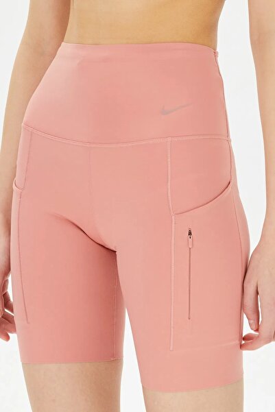 Nike Go Women's High Rise 8" Biker Shorts With Pockets Kadın Lazer Kesim Yükske Bel 6 Cepli Tayt Şor
