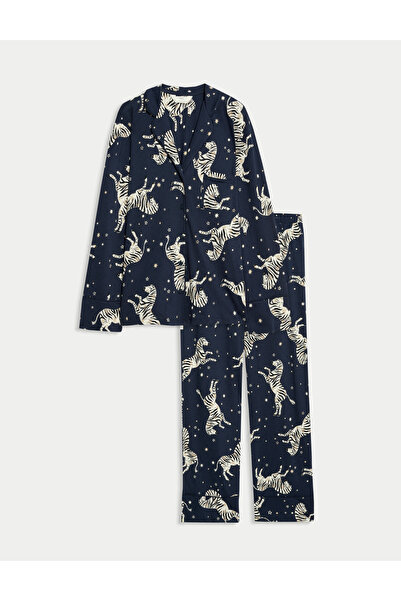 Marks & Spencer Pamuk-Modal Karışımlı Zebra Desenli Pijama Takımı