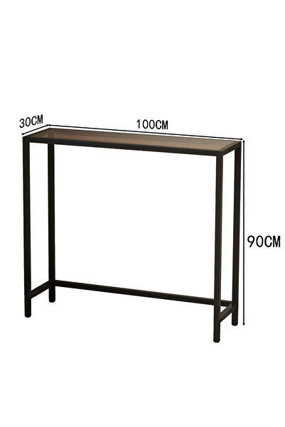 VariFurnx 100*30*90cm Glass Console Table Tempered Glass Top Sofa Table Coffee Corner Display Shelf Entryway