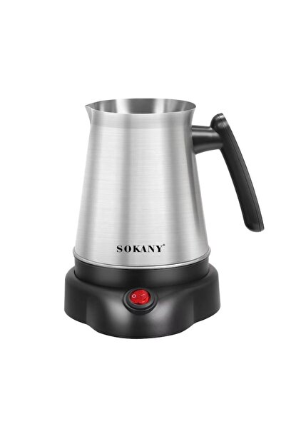 SOKANY Electric Kettle Stainless Steel 600W maximum capacity 800 ml, working capacity 600 ml Black On/Off Button