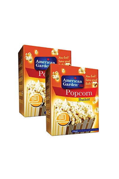 american garden Butter Popcorn Microwave Value Pack 2 x 273 gClassic Snack for Family Movie Nights