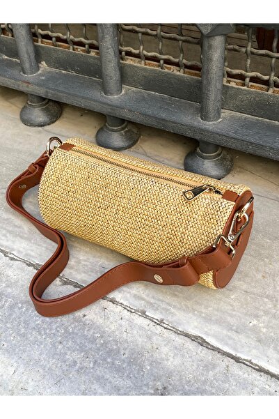 nura Tan Women's Cylinder Model Hand and Shoulder Bag