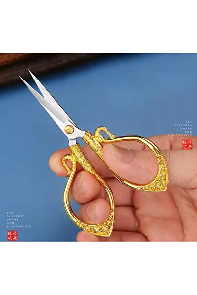 iğne izi Swan Promise Engagement Scissors, Ribbon Opening Special Occasion Ceremony Sewing Embroidery Scissors Gold