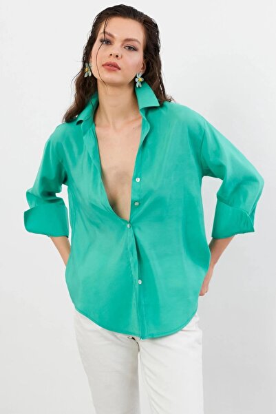 solena sln Γυναικείο κομψό πουκάμισο με μακρύ μανίκι με άνετη εφαρμογή