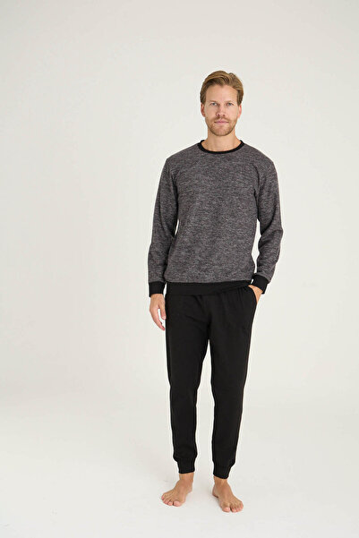 KLY Erkek O. Yaka Kol Paça Ribana Pijama Takımı Konforlu Uyku Uyumlu