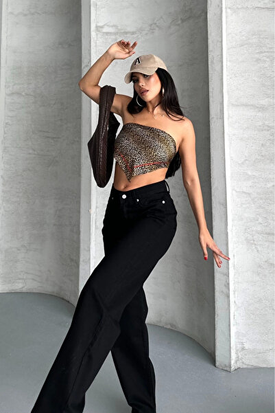 Zerenyus Palazzo Straight Enzim Super Stone Washed Τζιν Παντελόνι Μαύρο