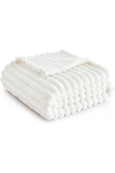 Saharaz White Sofa Blanket, Super Soft Cozy Blanket,Cute Small Blanket,Sofa Nap Knees Blanket(100*150cm)
