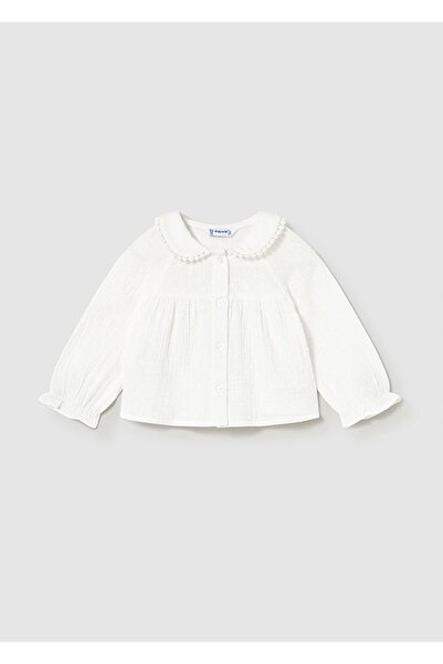 MAYORAL Kışlık Kız Bebek Bluz Gömlek - Ekru