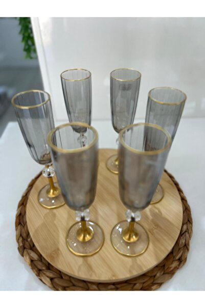 Paşabahçe Smoked Color Footed Coffee Side Glass