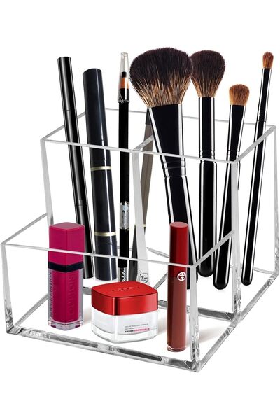 Slasa منظم فرش المكياج الأكريليك الشفاف من - حامل تخزين متعدد الأغراض