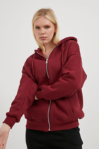 Arma Life Γυναικείο φούτερ ARMALIFE 2501 με φερμουάρ, μεγάλου μεγέθους, με κουκούλα και σαρδόνικο σχέδιο