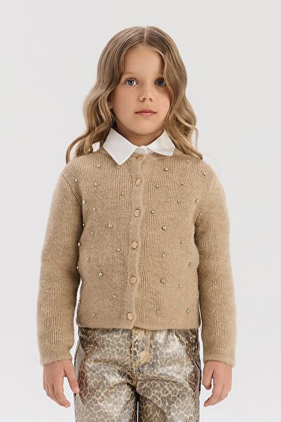 Tyess Bg Store Girl's Beige Cardigan