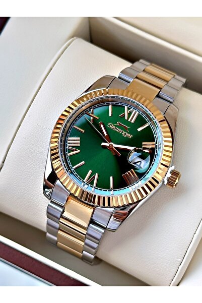 Slazenger Men's Wristwatch with Calendar 24 Months Warranty Steel Band Steel Case Sl2508Sz