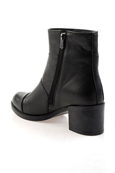 Bambi Siyah Hakiki Deri Kadın Bot & Bootie K02286001703