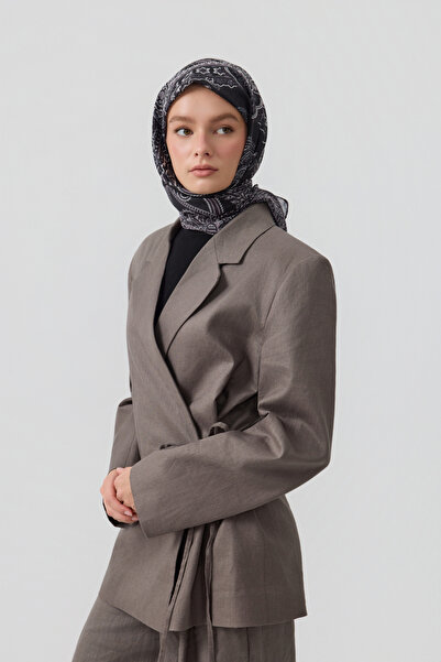 Qef Cotton Scarf Tale Black