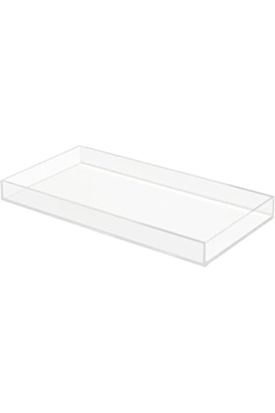 Slasa صينية أكريليك شفافة لتنظيم أدوات الحمام - 25.4 × 12.7 سم