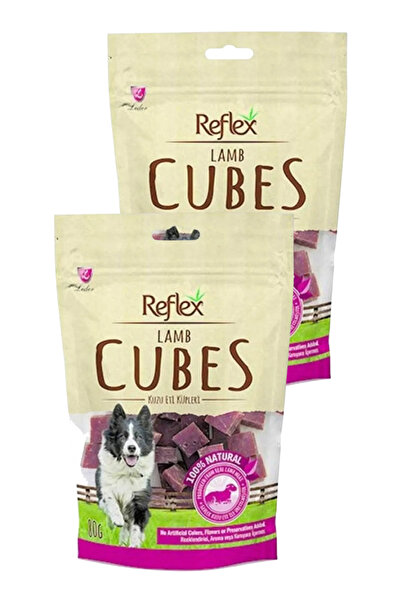 Reflex Cubes Küp Şeklinde Kuzu Eti Köpek Ödül Maması 80gr İkili Paket