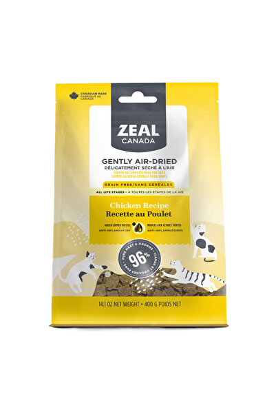 ZEAL دجاج مجفف بالهواء بلطف للقطط 14 أونصة/400 جم × 3