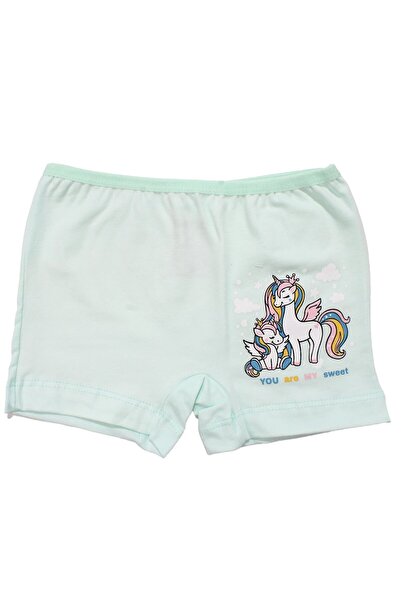 bebegen Girl's Water Green Colored Unicorn Printed Boxer 2-3 Years Old
