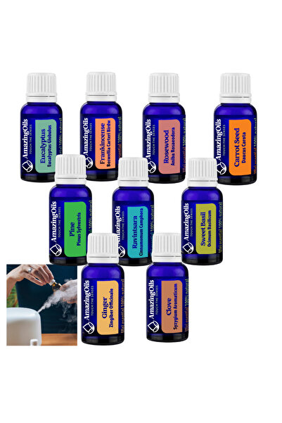 AmazingOils- TOUCH THE SENSES SET 9 uleiuri esentiale 100% PUR -15 ml fiecare cu difuzor mic>NR#1