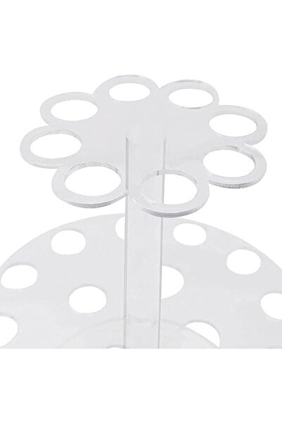 Slasa 24-Hole Acrylic Ice Cream Cone Holder – Double-Layer Transparent Dessert Stand