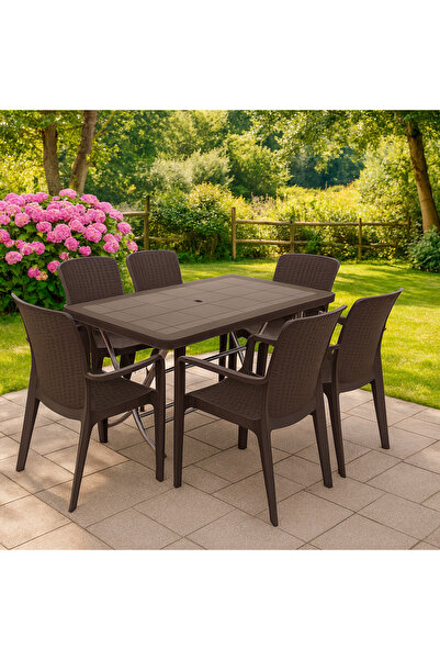 BERAWOND 70X120 ZEUGMA KATLANIR MASA 6 KİŞİLİK LİZA KOLTUK BAHÇE TERAS OTURMA...