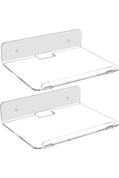 Slasa رفوف أكريليك مثبتة على الحائط من - مجموعة من رفين لاصقين شفافين 8×6 بوصة