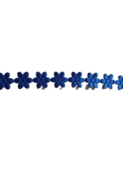 OEM Panglică decorativă din poliester, flori albastre, 2m x 2cm