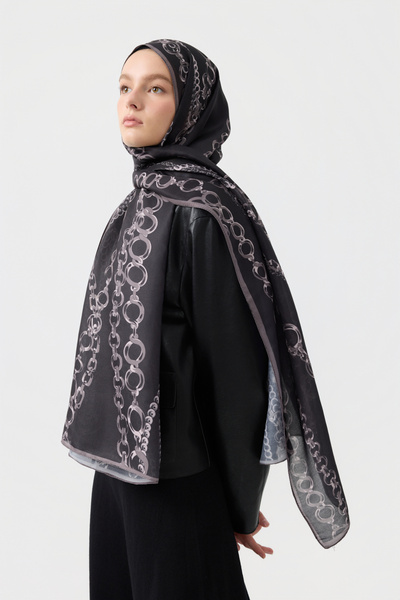 Qef Cotton Twill Shawl Loop Line Gray