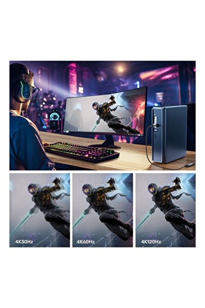 Unitek محول 8K DisplayPort إلى HDMI - 60 هرتز، 15 سم، رمادي فضائي | V1611A