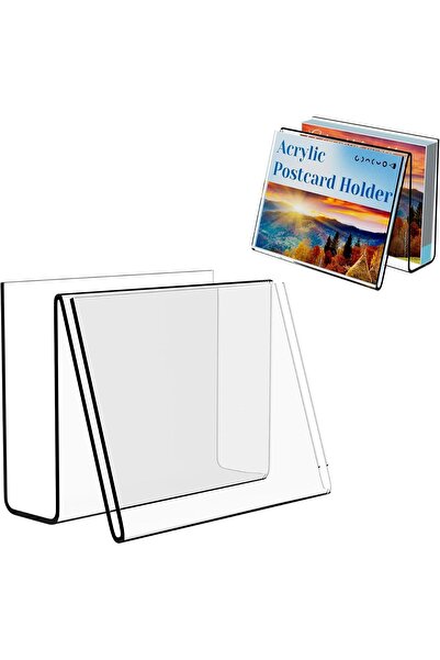 Slasa Acrylic Vertical Postcard Display Stand by - Transparent 4x6 inch Holder