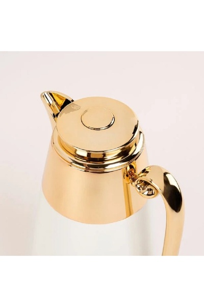 Dallaty set of 2 steel vacuum flask beige & gold 1L