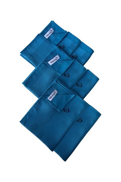 PELLA-EU Microfiber Glass Cloth General Cleaning Cloth Kitchen Bathroom Surface 6 Pieces Blue 40X60Cm