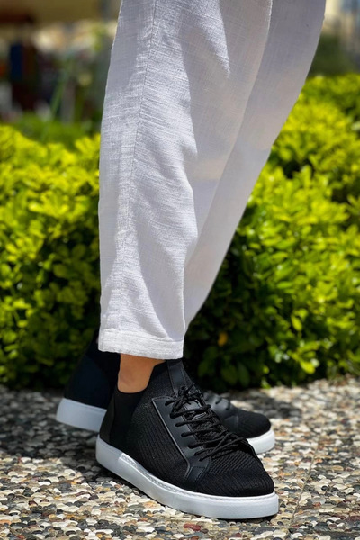 Zerenyus حذاء رجالي كاجوال برباط من التريكو الفاخر طراز KB 112