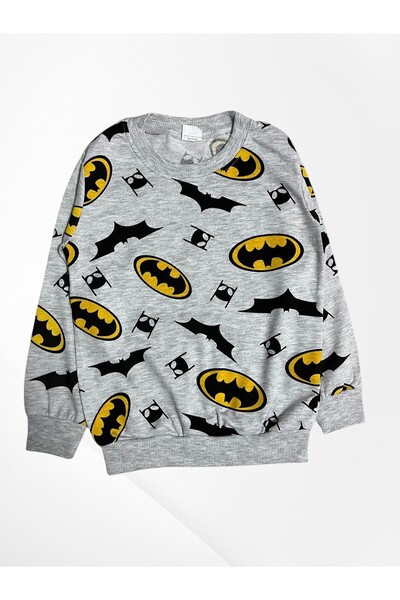 Pajama Shop Boys' Cotton Fabric Gray Color Patterned Long Sleeve Seasonal Pajama Set