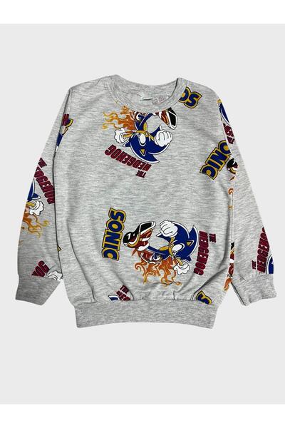 Pajama Shop Boys' Cotton Fabric Gray Hedgehog Patterned Long Sleeve Seasonal Pajama Set