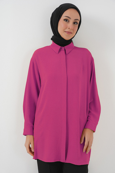 Bigdart Women's Long Shirt Tunic 5945 - Fuchsia