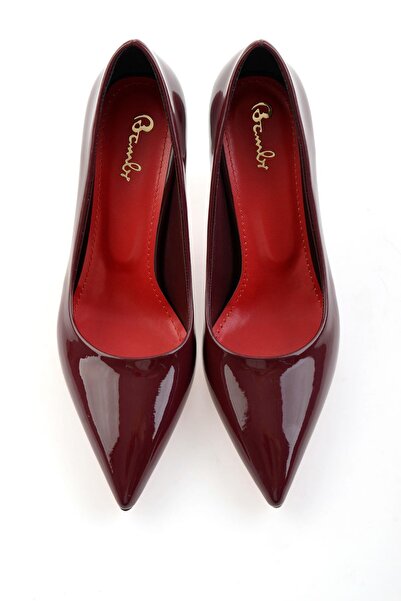 Bambi Bordo Kadın Klasik Topuklu Ayakkabı K01231083598