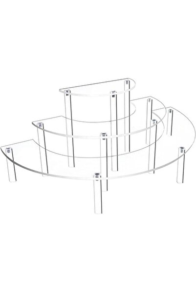Slasa Acrylic Display Stand, 3-Tier Half Moon Design