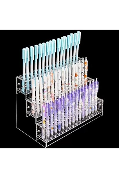 Slasa 144-Hole Clear Acrylic Pencil Holder – 3-Tier Desk Organizer for Pens &...